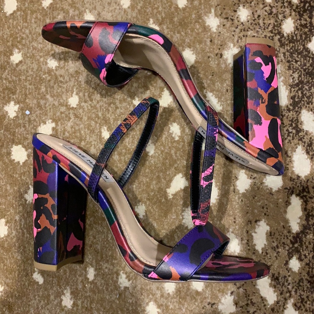 Steve Madden Colorful Block Heel Sandals Size 7